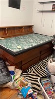 Wooden. Bed with storage 
Oak bookcase size full