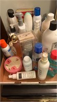 Box of shampoo hair products & more