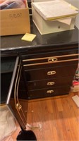 Black n gold dresser 
3 drawers on each side