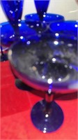 Blue steam glassware 
Set of  8
