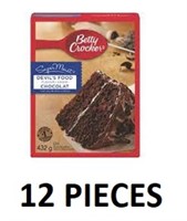 12 PIECES OF 432G BETTY CROCKER DEVIL'S FOOD