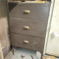 3 Drawer Chest - metal sides and legs, wood