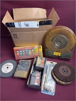 Box Lot of Miscellaneous Tools, Wire Wheel