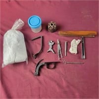 Group of Misc Gun parts and Pieces and Cleaning