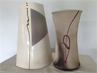 Pair of Vases, Pottery & Ceramic  Signed