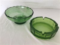 Vintage Green Dish & Tray (E.O Brody)
