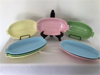 Vintage MCM Pastel Ceramic Trays (8)