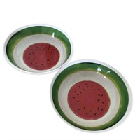 Two plastic watermelon bowls
