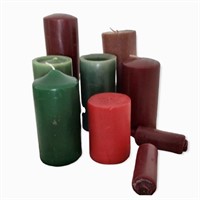 Lot of candles. Green,red