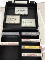 Vintage cassette tapes and case. Elvis