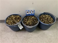 3 TIMES THE MONEY -3- BUCKETS OF 9MM USED BRASS
