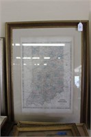 Framed Map of Indiana