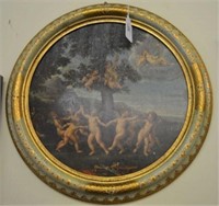 Framed Italian Round Picture