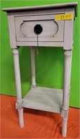 43 - NEW WMC WOOD SIDE TABLE W/DRAWER (72.50) (H49