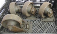 (4) Vintage Albion Industrial Metal Wheel Casters