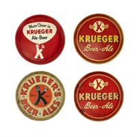 (4) 1930s - 1950s Krueger Metal Beer Trays