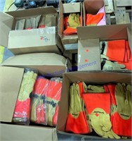 Pallet of new leather safety gloves