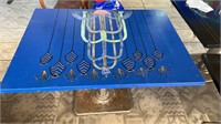 Hand painted restaurant table 42 x 30 x 30