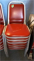Red stacking chair x6