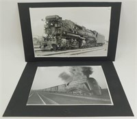 * Pair of Vintage B&W Train Photos - Matted