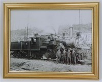 * Vintage Black & White Locomotive Picture -