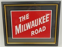 * The Milwaukee Road Enamel Sign - Framed