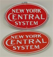 Pair of New York Central System Railroad Signs