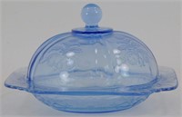 * Vintage Royal Blue Cheese Tray with Cover