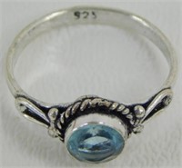 Blue Topaz Ring - Size 7 3/4