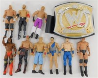 9 WWE Wrestling Figures and 1 Heavyweight