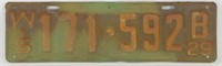 1929 Wisconsin License Plate