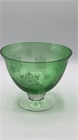 Emerald Glass Pedestal Compote