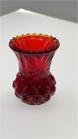 Amberina Glass Toothpick Holder