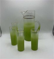 MC Lime Green Pitcher Glass Set