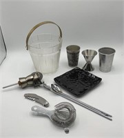 Vtg Barware Set-Zum Becker Pewter, etc