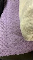2 chenille  bedspreads 
Purple
Off white