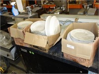 3 Boxes of Platters, Bowls, and Plates