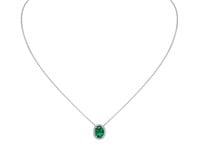 2.5ct Natural Emerald Pendant, 18k gold