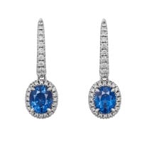 2.1ct Natural Sapphire Eardrops, 18k gold