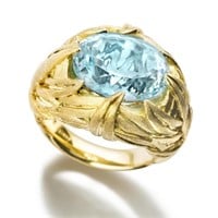 3.2ct Natural Aquamarine Ring, 18k gold