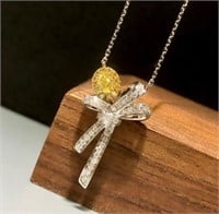 Natural Yellow Diamond Pendant in 18k Yellow Gold