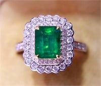 2.38ct Natural Emerald Ring, 18k gold