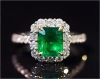 1.19ct Emerald Ring, 18k gold