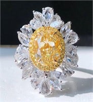 3ct Natural Yellow Diamond Ring, 18k gold