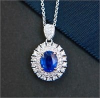 0.4ct Natural Sapphire Pendant, 18k gold