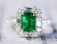 1.3ct  Natural Emerald Ring, 18k gold