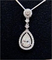 0.3ct  Waterdrop Diamond Necklace, 18k gold