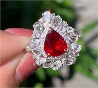 2.09ct Pigeon Blood Ruby Ring, 18k Yellow Gold