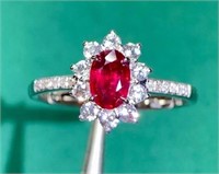 0.4ct Natural Ruby Ring in 18k Yellow Gold