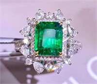 1.6ct Natural Emerald Ring, 18k gold